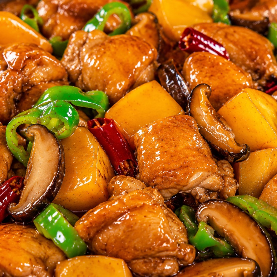 Yellow Braised Chicken Stir-fry plated dish