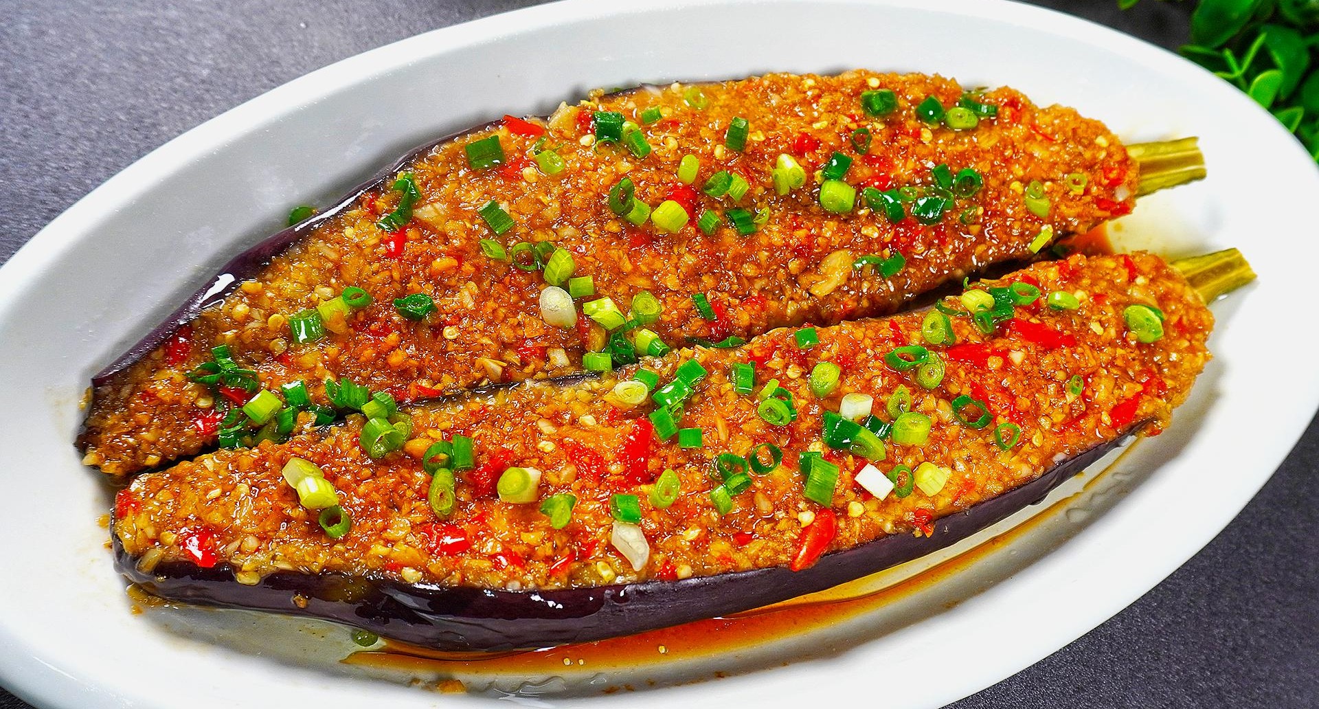 Garlic-Baked Eggplant Bake plated dish